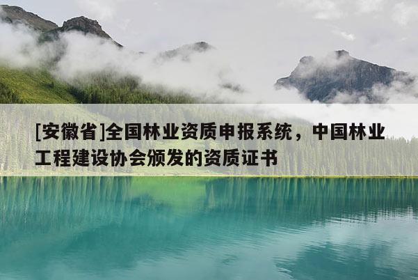 [安徽省]全國林業(yè)資質(zhì)申報系統(tǒng)，中國林業(yè)工程建設(shè)協(xié)會頒發(fā)的資質(zhì)證書